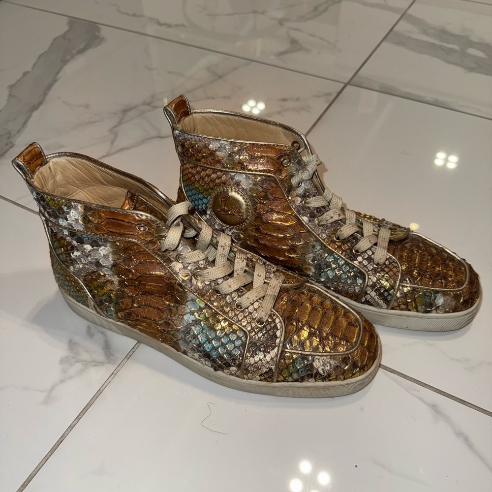 Christian Louboutin Multicolor Python Sneakers